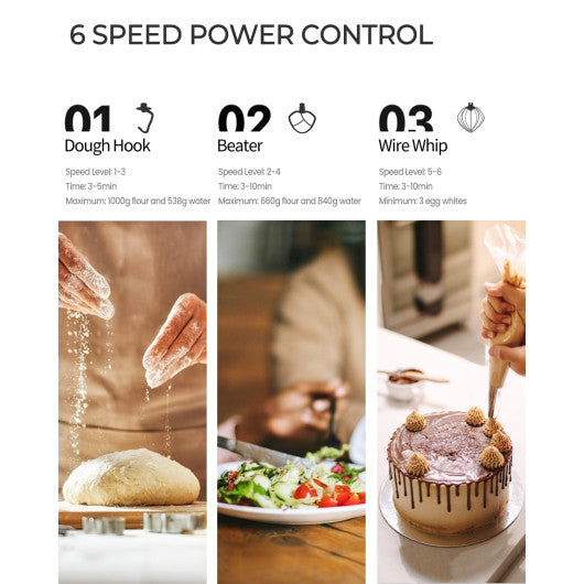 7.5 Qt Tilt-Head Stand Mixer with Dough Hook-Black