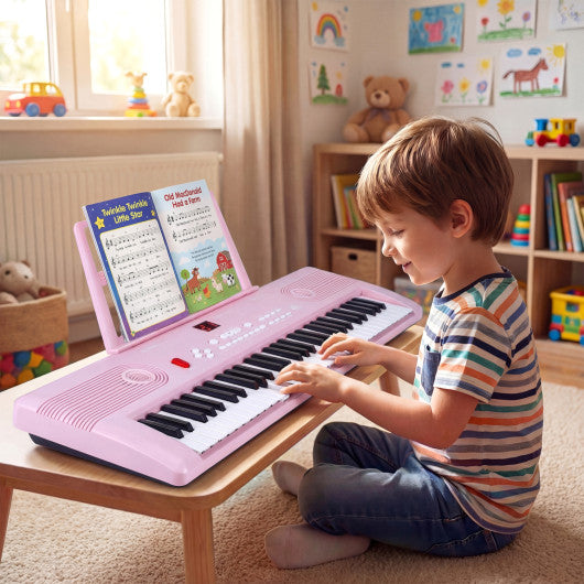 61 Key Electric Portable Digital Keyboard Piano for Beginner-Pink