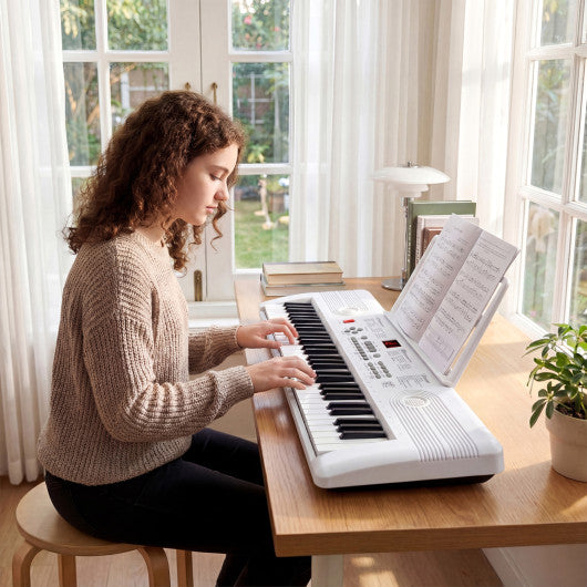 61 Key Electric Portable Digital Keyboard Piano for Beginner-White