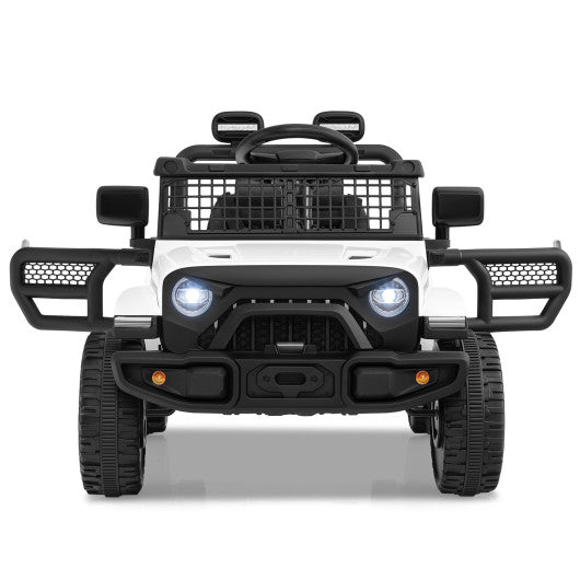 12V Kids Ride on Truck Car Battery Powered Electric Vehicle-White