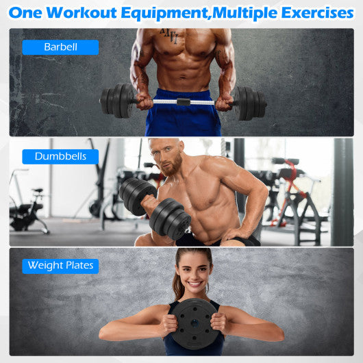 66 Lbs Fitness Dumbbell Weight Set with Adjustable Weight Plates and Handle