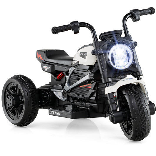 6V Kids Electric Motorcycle with LED Headlight and Music for Toddlers Aged 3-5-White