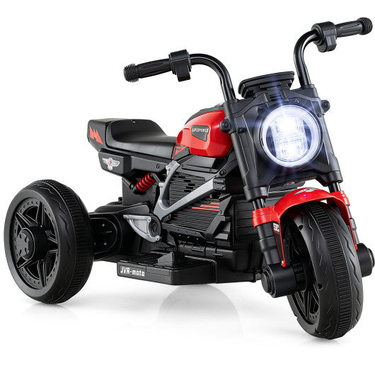 6V Kids Electric Motorcycle with LED Headlight and Music for Toddlers Aged 3-5-Red