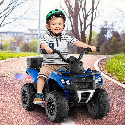 6V Kids Ride On ATV with Spray Function and Storage Box with Music-Blue