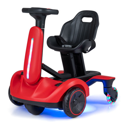 6V Ride-on Drift Car with Lights and Adjustable Seat-Red