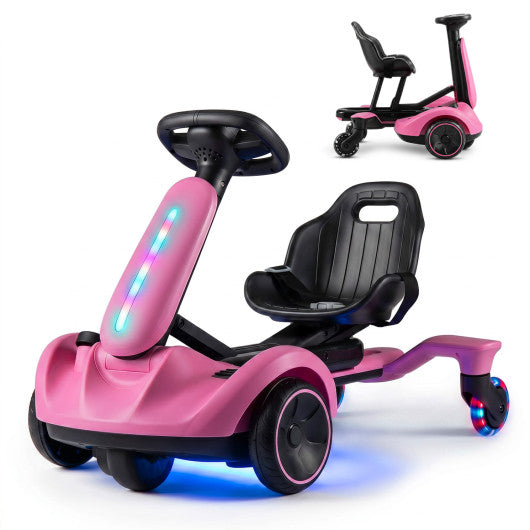 6V Ride-on Drift Car with Lights and Adjustable Seat-Pink