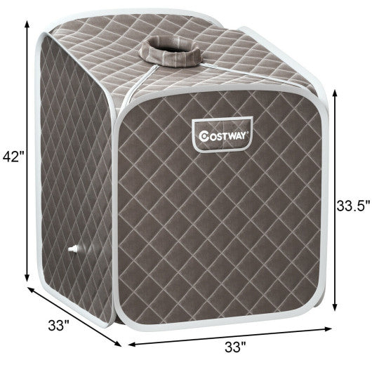 2L Portable Folding Steam Sauna Spa-Gray