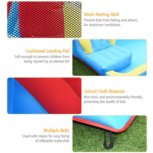 Inflatable Water Slide Bounce House with Water Cannon and 950W Blower