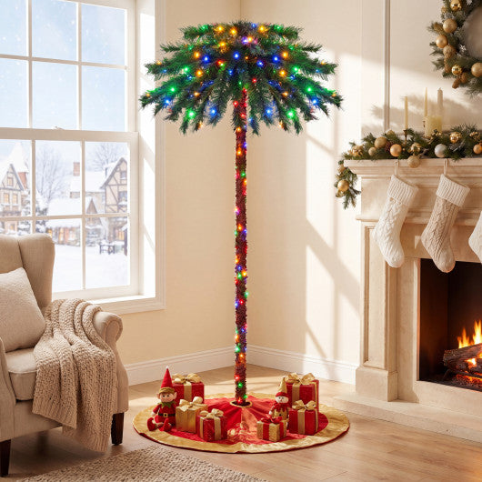 6 Feet Pre-Lit Artificial Tropical Christmas Palm Tree with 210 Multi-Color Lights