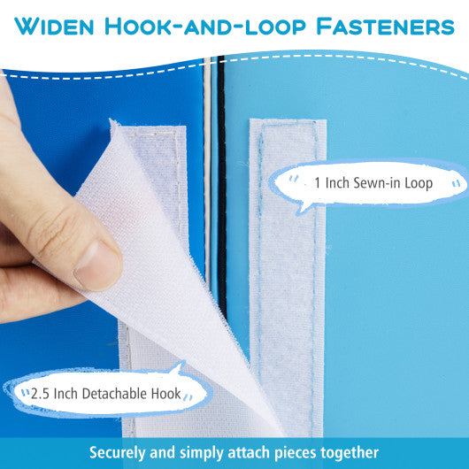 6-Piece Soft Play Set for Toddlers with Climbing Triangle and Ramp-Blue