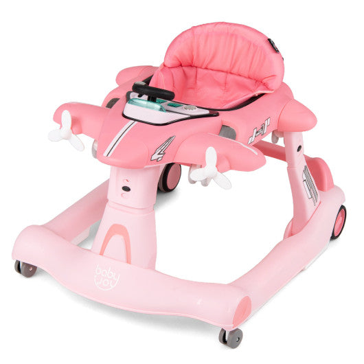 6-in-1 Baby Walker with Wheels and Detachable Play Platform for Kids Aged 6-18 Months Old-White