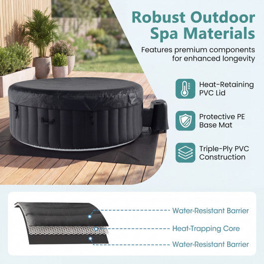 70/80 Inches Round SPA Pool Hottub with 110/130 Air Jets Electric Heater Pump-S
