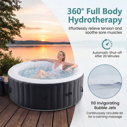 70/80 Inches Round SPA Pool Hottub with 110/130 Air Jets Electric Heater Pump-S