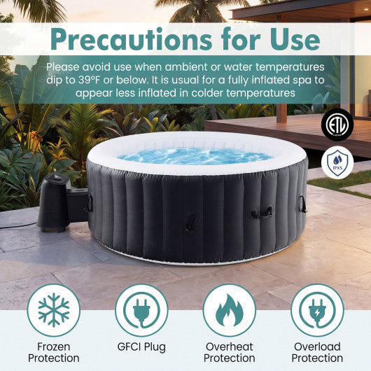 70/80 Inches Round SPA Pool Hottub with 110/130 Air Jets Electric Heater Pump-S