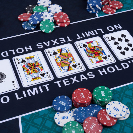 70 x 35 Inch Poker Table Top with Water-repellent Surface for 10-Player-Green