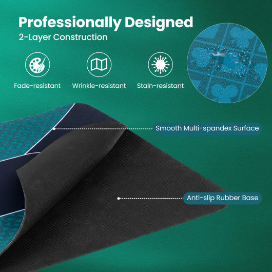 70 x 35 Inch Poker Table Top with Water-repellent Surface for 10-Player-Green