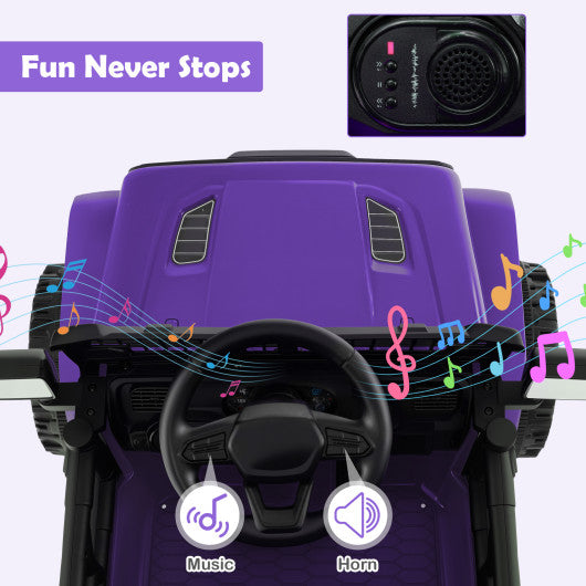 12V Kids Ride on Truck Car Battery Powered Electric Vehicle-Purple