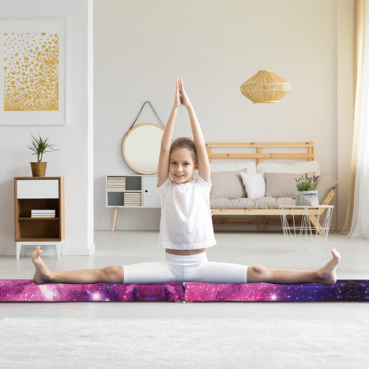 7 Feet Folding Portable Floor Balance Beam with Handles for Gymnasts-Transparent