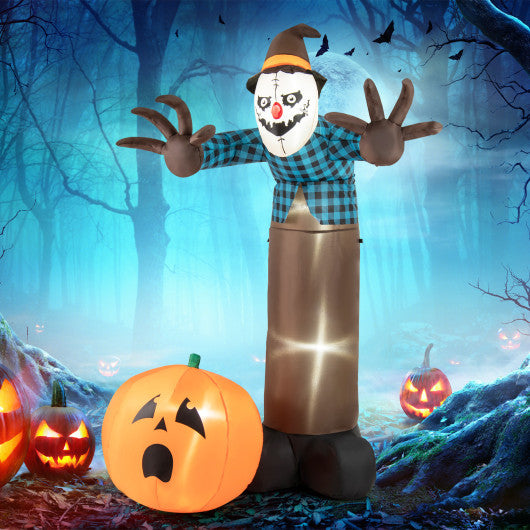 7 FT Inflatable Halloween Haunted Scarecrow Pumpkin Ghost with Built-in LED Lights