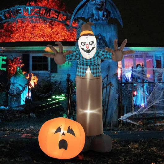 7 FT Inflatable Halloween Haunted Scarecrow Pumpkin Ghost with Built-in LED Lights