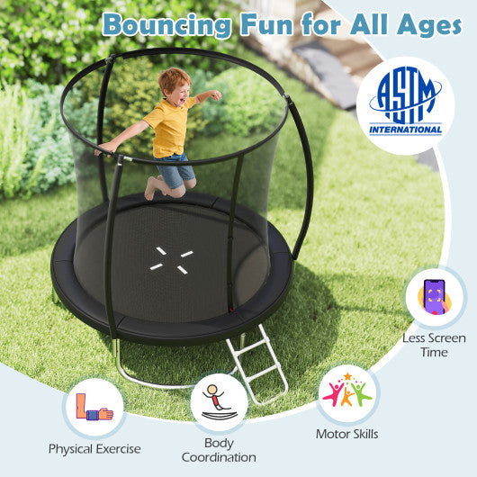 8FT Outdoor Heavy-Duty Recreational Trampoline-Black