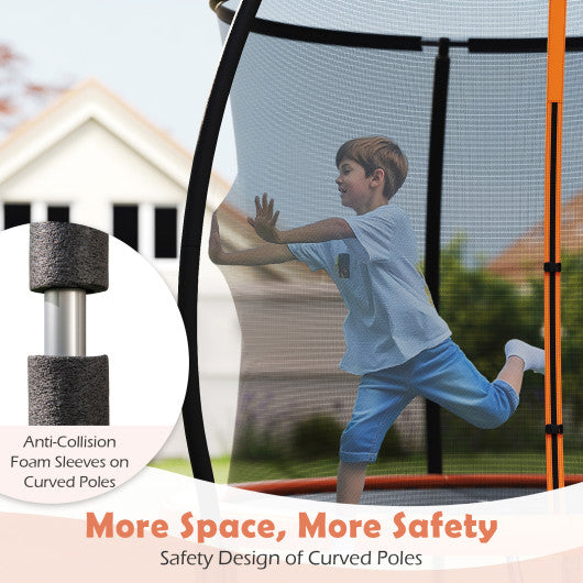 8FT Outdoor Heavy-Duty Recreational Trampoline-Orange