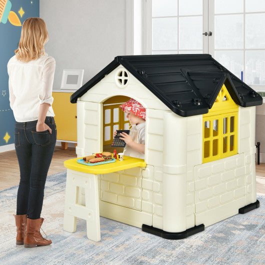 Kid¡¯s Playhouse Pretend Toy House For Boys and Girls 7 Pieces Toy Set-Yellow