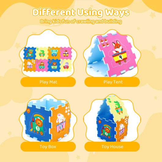 8-Piece Interlocking Baby Floor Puzzle Tiles with Educational Numbers