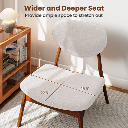 Accent Chairs Set of 2 with Side Table and Solid Wood Frame-Beige