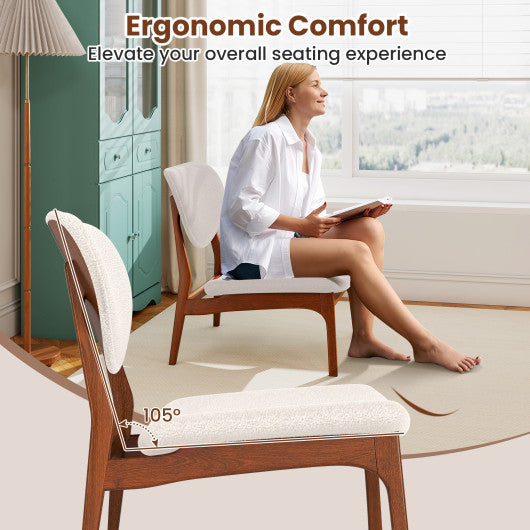 Accent Chairs Set of 2 with Side Table and Solid Wood Frame-Beige
