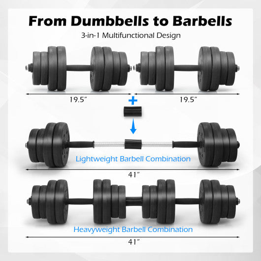Adjustable Dumbbells 66 LBS Free Weights with Connectors for Home Gym Fitness Workout