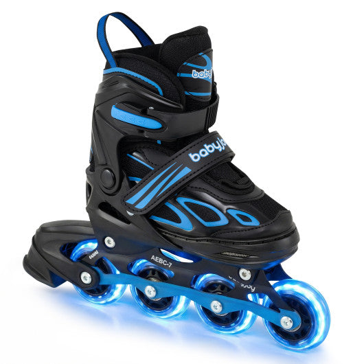 Adjustable Kids' Incline Skates for Boys Girls Ages 5-14-Blue
