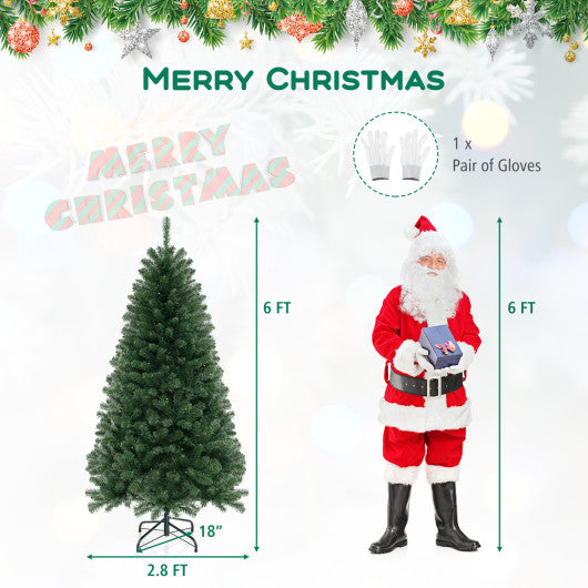 6/7/8 FT Artificial Christmas Tree with 568/830/1182 Branch Tips and 200/250/400 Warm White LED Lights-M