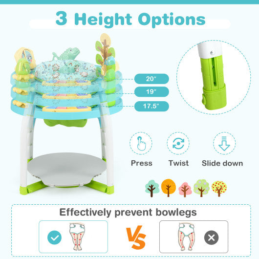 5-in-1 Baby Activity Center Interactive Bounce Seat with Removable Toys-Blue