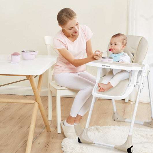 3-In-1 Convertible Baby High Chair for Baby and Toddler-Beige