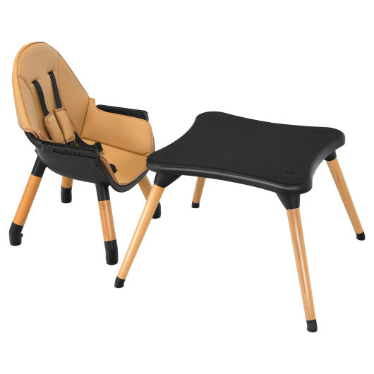 6 in 1 High Chair for Babies and Toddlers Ages 6-36 Months-Coffee