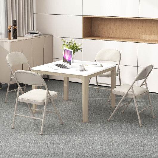 Foldable Chair Set of 6 with Padded Seat Seat and Fabric Covered Backrest-Set of 6