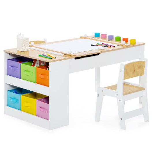 Children Art Activity Table and Drawing Table-Natural