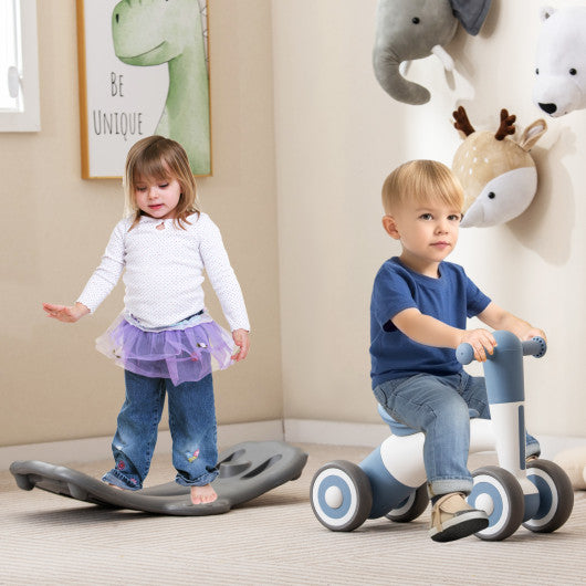 3 in 1 Rocking Horse with Detachable Balance Board and Seat-Gray