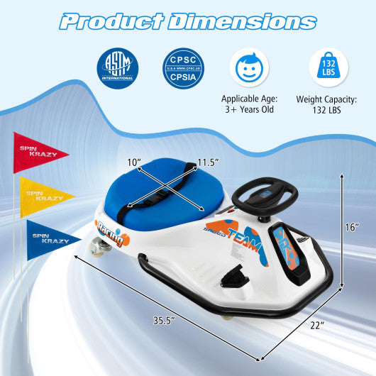 24V Electric Drifting Go Kart for Kids with 360¡ã Spin Wireless Connection-Navy