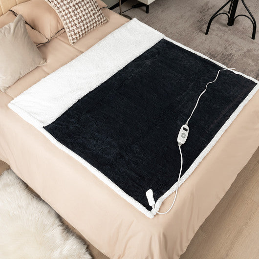 Electric Heated Blanket Throw with 10 Heat Settings-Gray