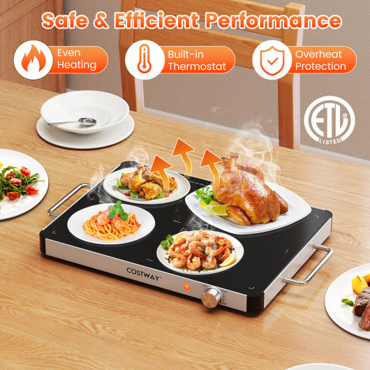 Electric Warming Tray Food Warmer with Adjustable Temperature Control