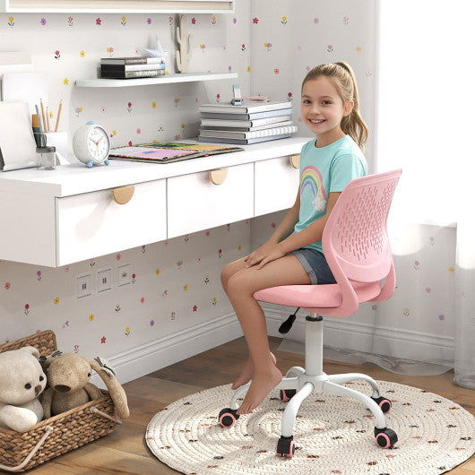 Ergonomic Children Study Chair with Adjustable Height-Light Pink