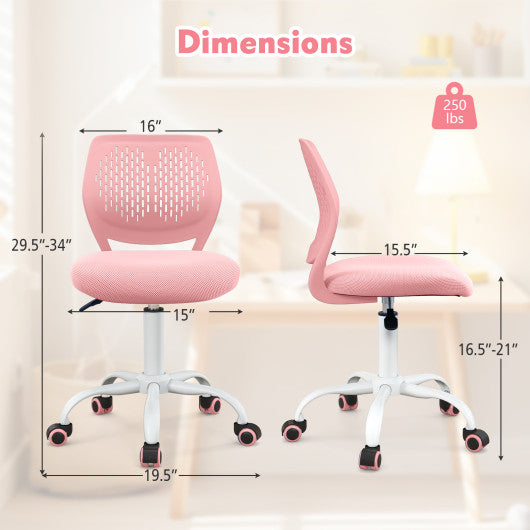 Ergonomic Children Study Chair with Adjustable Height-Light Pink