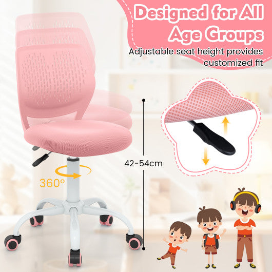 Ergonomic Children Study Chair with Adjustable Height-Light Pink