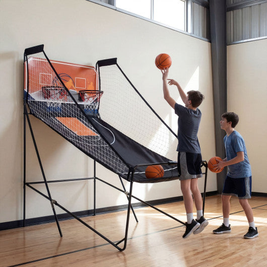 Foldable Basketball Arcade Game Kids Basketball Hoop Machine with 8 Exciting Playing Modes
