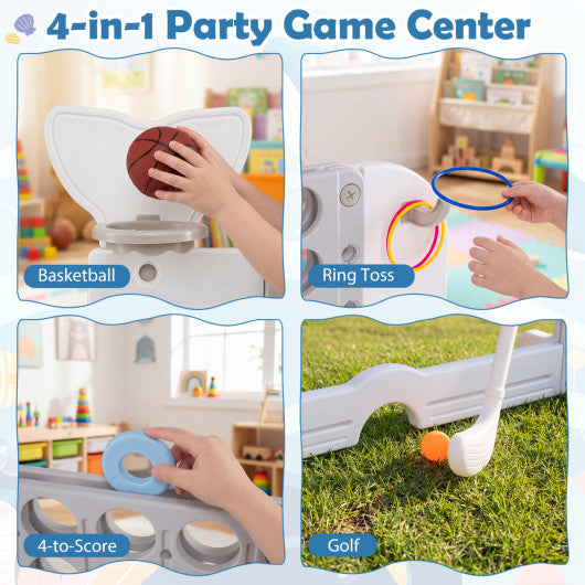 Giant 4-to-Score Game Set Jumbo Connect Four Game with Ring-toss-Gray