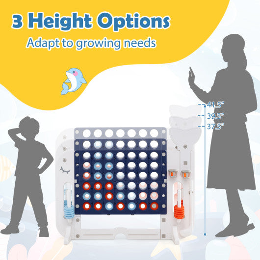 Giant 4-to-Score Game Set Jumbo Connect Four Game with Ring-toss-Navy