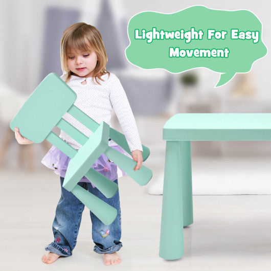 3 Pieces Toddler Multi Activity Play Dining Study Kids Table and Chair Set-Green