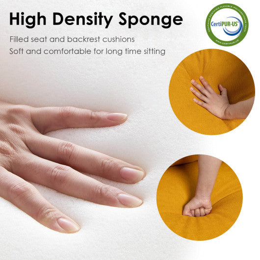 Modern Upholstered Accent Chair Single Sofa Armchair-Yellow